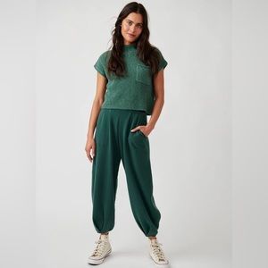 Small Free People Freya Sweater Set in Emerald Spell